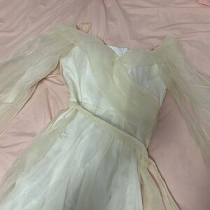 Modest maxi white long dress with long sleeves brand new